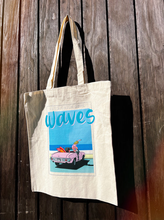 Catch Some Waves Tote Bag